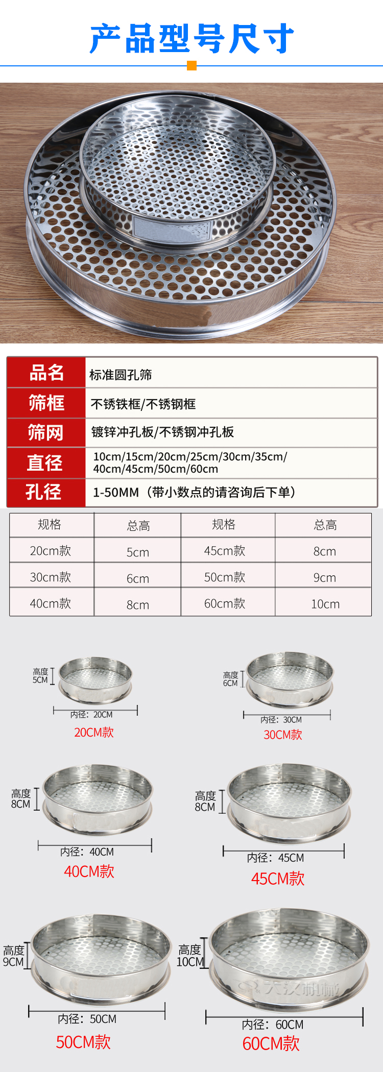 圓孔試驗篩型號